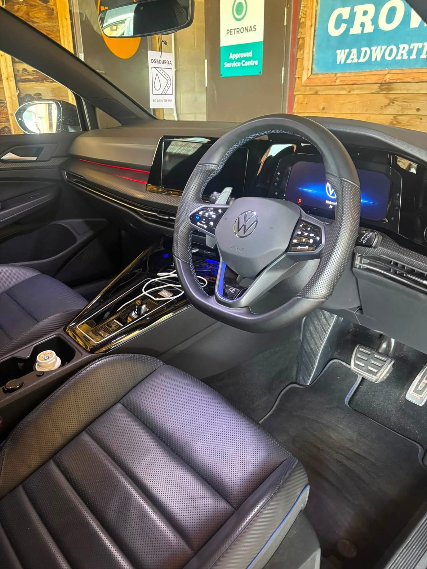 Volkswagen Golf R interior after a full inside valet